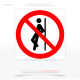 Знак запрета P041 «Не опираться», который используется для предупреждения людей о потенциально опасных ситуациях, где опора на определенные объекты может привести к травмам или повреждениям – ограждения, парапеты, стеклянные или хрупкие поверхности.
