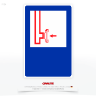 Знак «Пожарный, сухотрубный стояк» F124 с изображением пожарного стояка с сухотрубом, наиболее часто представленным в виде схематического рисунка трубы или рукава для подачи воды, цифры или буквы для обозначения номера стояка или этажа.
