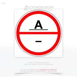 Знаки категории помещений F108 «А» для помещения, в которых находятся горючие газы, легковоспламеняющиеся жидкости с температурой вспышки не более 28°C