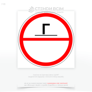 Знаки категорії приміщень за вибухопожежною та пожежною небезпекою F111 «Г» для приміщень з низькою пожежною небезпекою де зберігаються негорючі матеріали або з відносно малим ризиком загоряння.