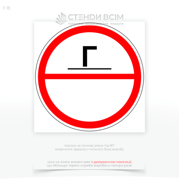 Знаки категории помещений по взрывопожарной и пожарной опасности F111 «Г» для помещений с низкой пожарной опасностью, где хранятся негорючие материалы или с относительно малым риском возгорания.