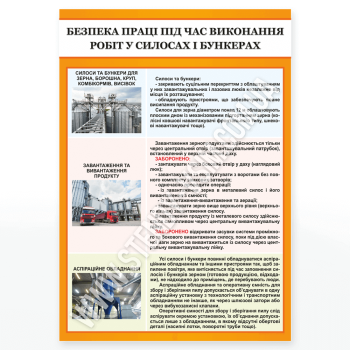 Інформаційний плакат «Безпечна експлуатація силосів», якій підвищує загальну культуру безпеки на підприємстві та запобігають аваріям і небажаним подіям, забезпечуючи належний рівень інформаційної підтримки для працівників.