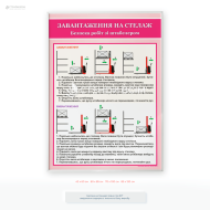 Плакат «Загрузка груза на стеллаж» для предупреждения аварий, уменьшения риска падения грузов, повреждения товара или травм работников, повышения осведомленности, напоминания работникам о важности соблюдения правил загрузки.