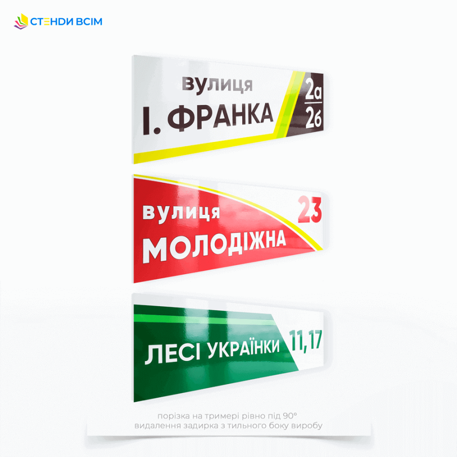 Дизайн таблички на будинок з нумерацією, який використовуються на фасадах приватних будинків, багатоквартирних будівель, офісів та комерційних споруд, щоб вказати точну адресу для поштових служб, кур'єрів, гостей або місцевих органів влади.