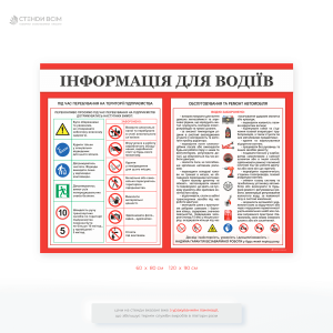 Стенд «Информация для водителей» и размещен на предприятии, чтобы повысить дисциплину среди посторонних лиц (водителей), посещающих предприятие.