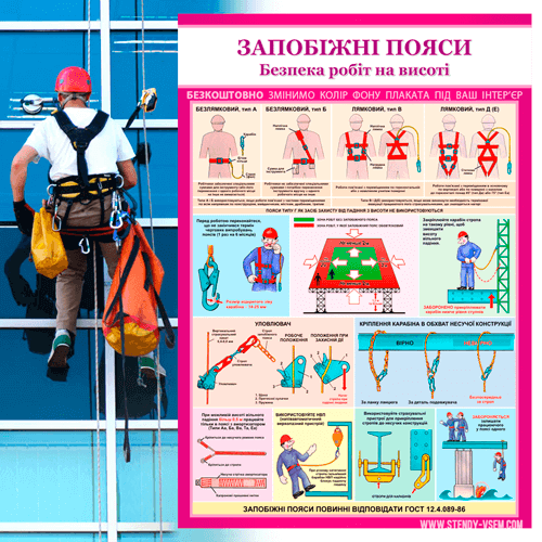 Категория товаров плакаты по охране труда для монтажников Работа на высоте