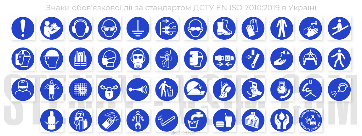 Знаки безпеки обов'язкової дії для підприємств